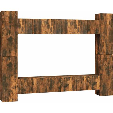 Maison Exclusive - 10-tlg. TV-Schrank-Set Räuchereiche Holzwerkst (1/5)