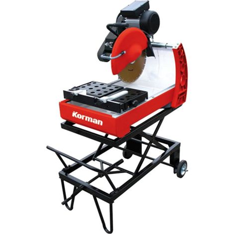 Scie sur table 2000W – Disque Ø350mm – Profondeur de coupe 127mm – Châssis ajustable jusqu'à 965mm – Pompe à eau intégrée – Korman (1/3)
