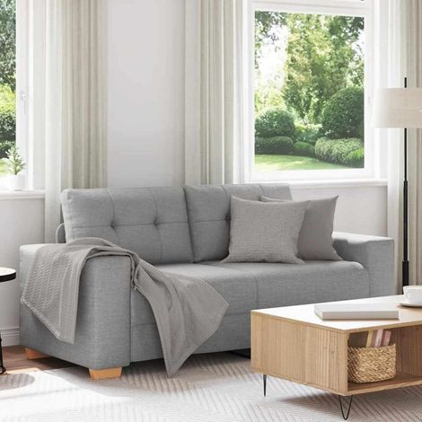 Modernes Sofa 140 cm Stoff Wolkengrau mit Multiplex-Armlehnen (1/5)