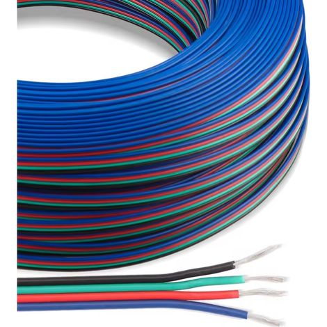 Rolle 100m Elektrokabelschlauch flach 0,5 mm² für LED-Streifen 4P
