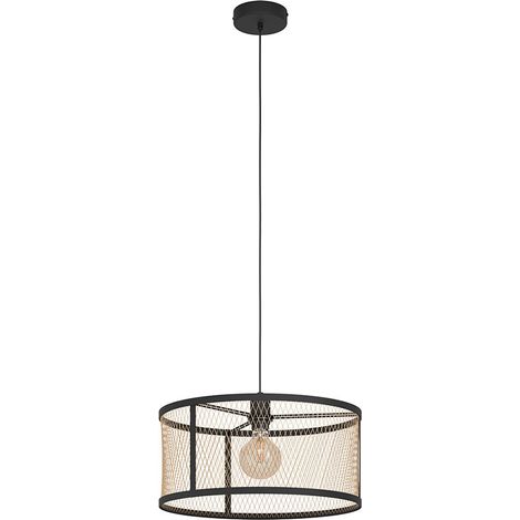 Lampada a sospensione Dello Nero nero, ottone H: 110 Ø: 45 cm dimmerabile
