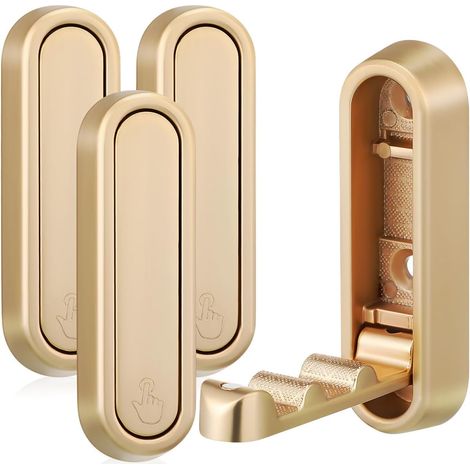 4pcs Foldable Wall Hooks Zinc Alloy Towel and Coat Hooks for Bathroom Kitchen and Doors Space-Saving with Quick Installation and Stylish Design (1/5)