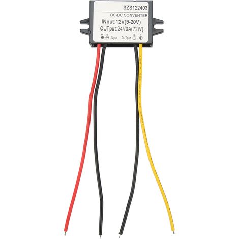 Convertisseur élévateur DC 12V 9-20V vers 24V 3A, ultra-plat étanche pour équipement électrique