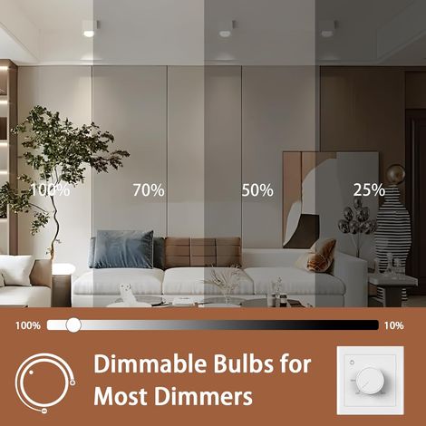 Lampadine LED GU10 dimmerabili bianco caldo 3000K 6W (equivalente a lampadina alogena da 60W), senza sfarfallio, faretto LED a risparmio energetico per illuminazione da soffitto domestica, confezione  (1/4)