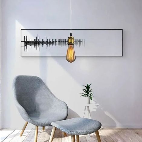 U-Do Suspension Luminaires Vintage avec Câble Bronze Lustre Industriel Style E27 Edison (1/4)
