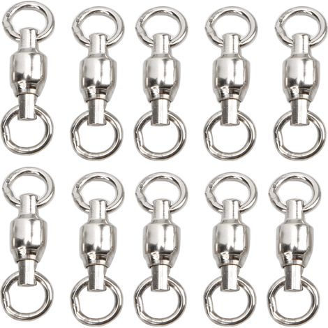 Lot de 10 anneaux pour pattes d'oiseaux en acier inoxydable, anneaux d'activité pour l'entraînement des pattes des perroquets et des animaux de compagnie. Numéro 8. (1/5)