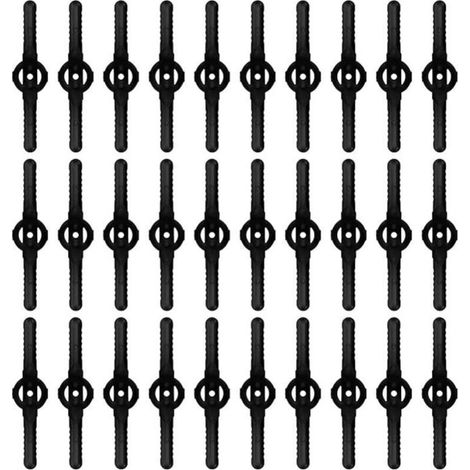 30 pcs lames de rechange en plastique, lames de coupe-bordures, lames de tondeuse, accessoires de tondeuse, lames de rechange pour coupe-bordures sans fil - (noir)