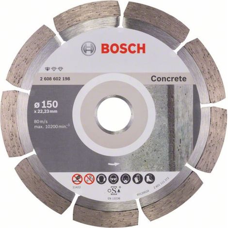 Bosch Diamanttrennscheibe Standard for Concrete, 150 x 22,23 x 2 x 10 mm