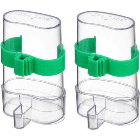 Abreuvoir Automatique Pour Oiseaux - Gobelet À Eau Transparent En PP Alimentaire - Pour Cage À Oiseaux Hamsters Canaris - 2 Pièces (1/5)