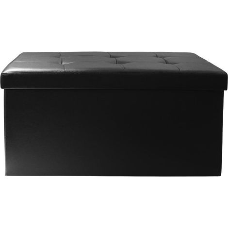 Pouf Intesi Velse, ecopelle, nero (1/5)