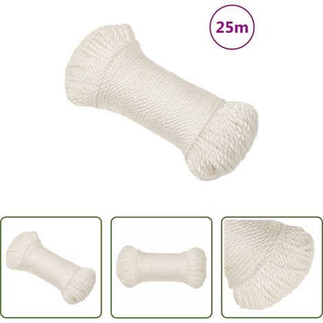 vidaXL Polypropylen - Arbeitsseil Weiß 3 mm 25 m Polypropylen (1/5)