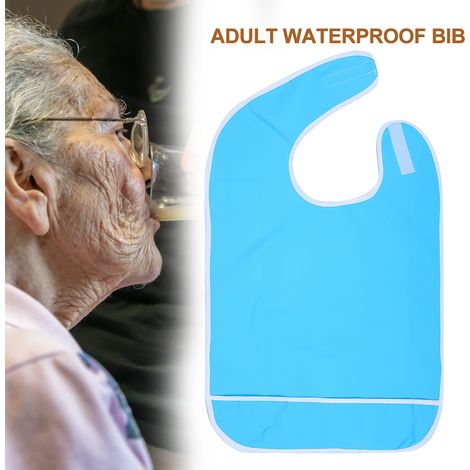 Tablier adulte imperméable pour repas - Lavable et réutilisable - Taille 45x65 cm - Bleu ciel (1/5)