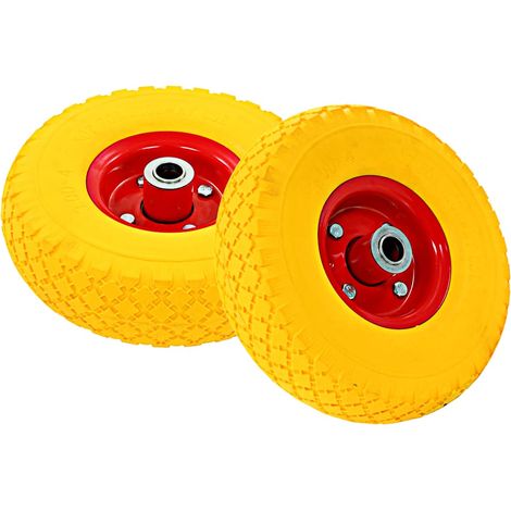 vidaXL Ruedas de carretilla 4 uds PU macizo 3.00-4 (245x82) (1/2)