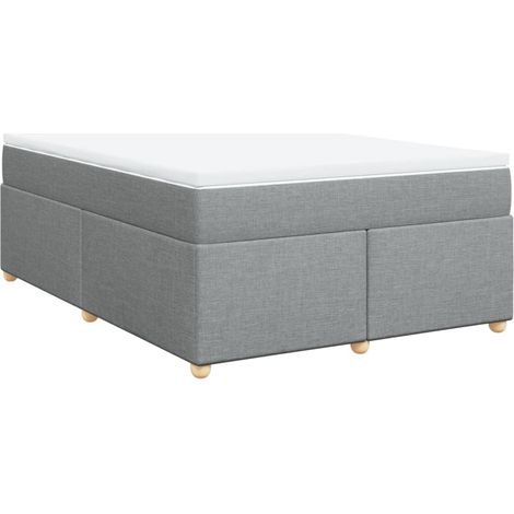 Maison Exclusive - Cama box spring con colchón tela gris claro 16
