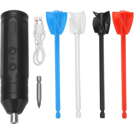 Mélangeur électrique pour résine époxy, 220 tr/min, portable, rechargeable, 4 couleurs, lot de 4 bâtonnets de rechange