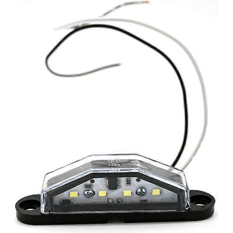 Éclairage de plaque d'immatriculation en plastique à 4 LED 10-30 V pour camion, remorque ou caravane (1/4)