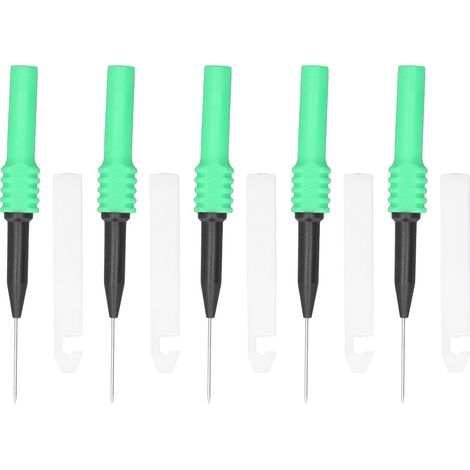Lot de 5 aiguilles de test 0,7 mm avec gaine, kit d'accessoires de mesure pour multimètre, vert. (1/5)
