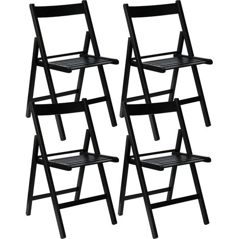 Pack 4 Sillas Plegables de Madera de Bambú Biano 46x44x78cm Thinia Home (1/5)