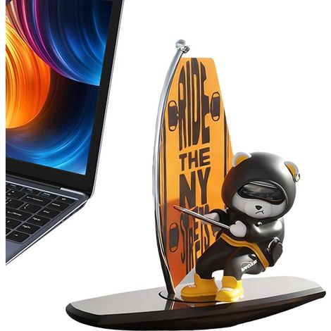 Figurines Auto pour Tableau de Bord - Accessoires D'Intérieur Ours Surfeur Mignon - Accessoires Intérieurs Véhicule Animal,pour Conducteur et Conductrice de SUV Camionnette Berline Scooter (1/5)