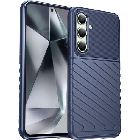 Custodia Thunder Case per Samsung Galaxy S24 FE, cover protettiva in silicone - blu (1/5)