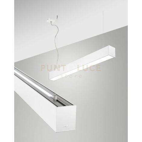 TURNER SOSPENSIONE A DOPPIA EMISSIONE BIANCA 29W+15W 4000K 3570+1440LM OPALE 100CM