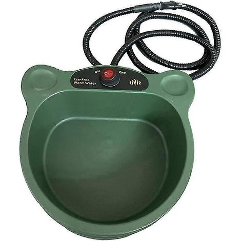 Gamelle chauffante pour eau, gamelle chauffante antigel pour chien d'extérieur, gamelle chauffante d'hiver pour animaux de compagnie (compatible avec les chats et les poules), prise standard européenn (1/5)