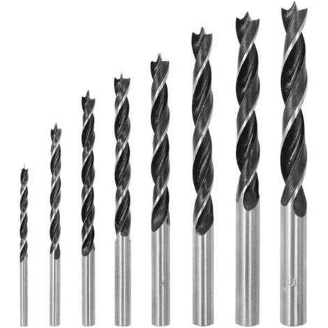 8 Pièces Mèches Hélicoïdales, Kit de Forets à Bois Hélicoïdaux, Accessoires Perceuse-Visseuse, Foret Hélicoïdal Professional, Pour Bois Tendre et Dur