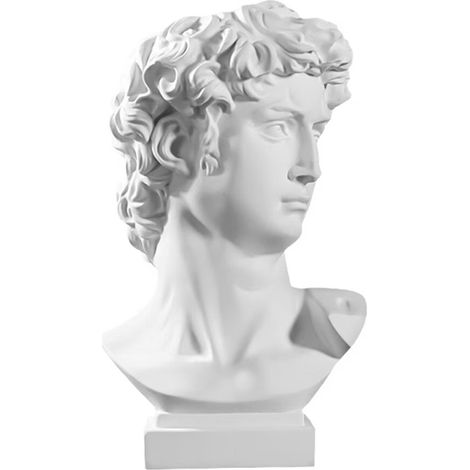 Vase - Resin - Greek Bust Sculpture - For Flowers Or Decor - 25 x 15 x 14 cm - White