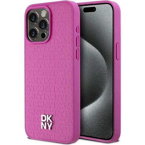 Dkny DKHMP15XPSHRPSP iPhone 15 Pro Max6,7 rosa Hardcase Leder Monogramm Muster Metall Logo MagSafe (1/5)