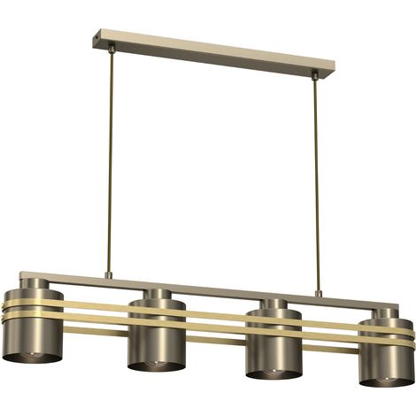 Suspension barre Luminex Scot laiton titane 4xE27 110cm