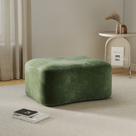 Sofá Modular sin Estructura, Asiento Profundo, Módulos Conectables, Terciopelo, Verde (1/5)