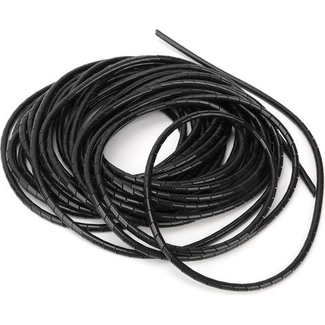 Câble spiralé noir flexible pour gestion des câbles en salle serveur, longueur 4.5m, diamètre 14mm