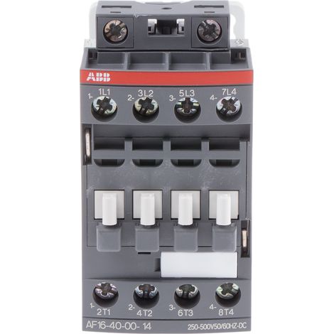 Contacteur ABB série AF, 4 pôles , 4 N/O, 30 A, 250 - 500 V CA/CC., 7,5 kW ( Prix pour 1 )