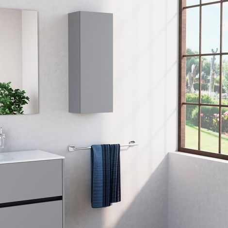 Inda - Pensile bagno con anta DX e ripiano 30x80 cm - Titanio (1/4)