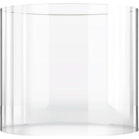 Grand bougeoir cylindrique en Verre pour ouragan et Pilier – Rond et Transparent avec Deux extrémités Ouvertes pour Remplacement d'abat-Jour, Bougie Chauffe-Plat de Noël (1 pièce) (1/5)