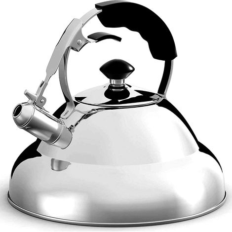 Bouilloire sifflante - Bouilloires de cuisinière de 2,7 litres avec/finition miroir - Bouilloire de camping avec infuseur (1/5)