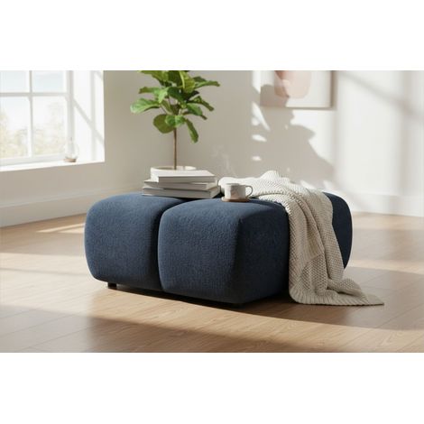 Polsterhocker Sitzhocker Hocker VEGA in Stoff Egon Dunkelblau