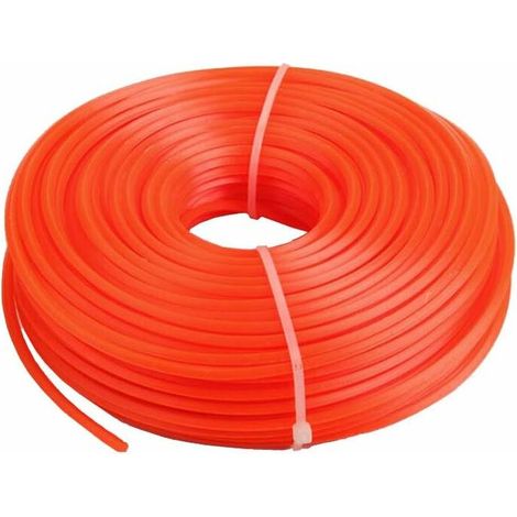 Fil Coupe Bordure Universel, Ligne de Trimmer Strimmer en Nylon 3.0 mm, Fil en Nylon Débroussailleuse Robuste pour Bosse Tête Tondeuse À Gazon de Jardinage (Square, 3mmx50m) Lefou (1/5)