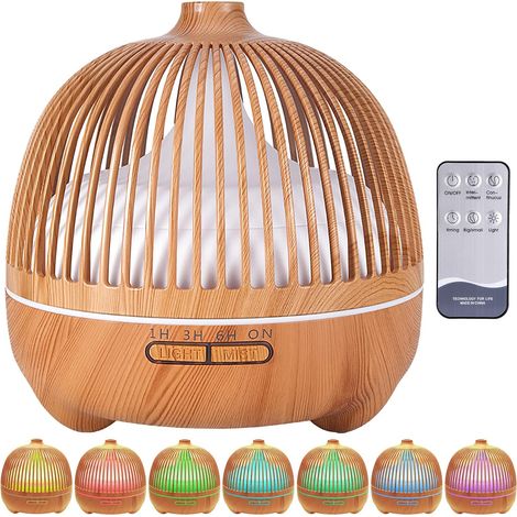 Diffusor für ätherische Öle, 550 ml, Ultraschall-Aromatherapie-Luftbefeuchter, 7 Farben, LED, superleise, für Zuhause, Büro, Schlafzimmer, Spa (1/4)