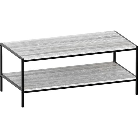 Brooklyn Table Basse avec Étagère d’Appoint Meuble de Salon H 40 x L 100 x P 50 cm, Gris (1/5)