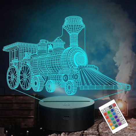 Veilleuse 3D à hologramme avec télécommande et variateur pour enfant, accessoire idéal pour une chambre de jeu vidéo (garçon/fille), cadeau parfait pour Noël ou un anniversaire. (1/5)