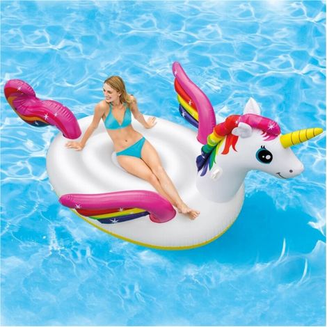 Matelas De Plage Géant Gonflable île De La Licorne 224x164 Cm