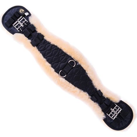 Sangle de selle de dressage en peau d'agneau avec tapis de selle noir