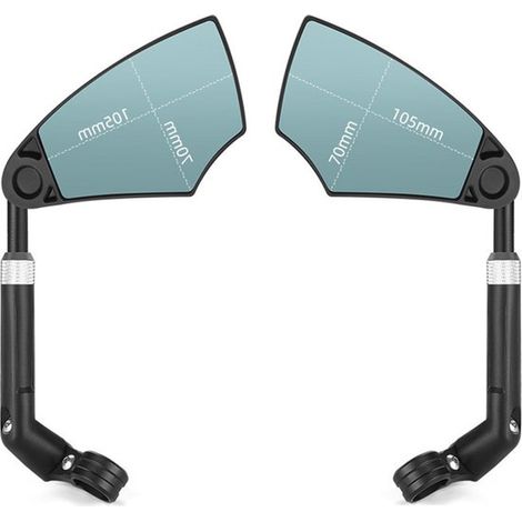 Rétroviseur de vélo 360° anti-éblouissement, rétractable, en nylon et verre, pour vélo électrique, VTT et vélo, noir (1/5)