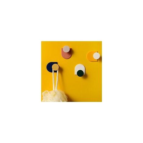 Adhesive wall hooks, set of 4 practical, waterproof geometric hooks, durable wall hooks (1/3)