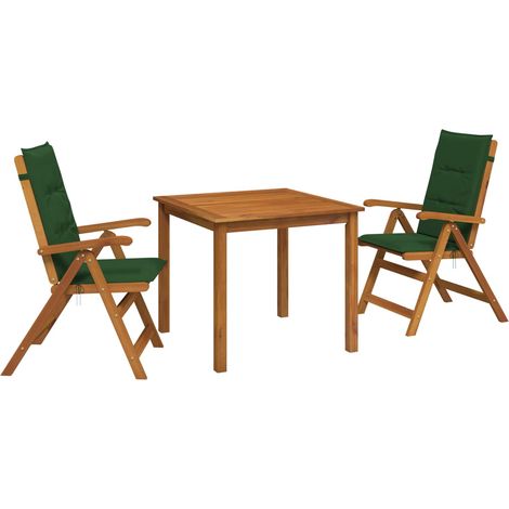 Conjunto de comedor de jardín de 3 piezas 2 plaza Verde vidaXL (1/5)