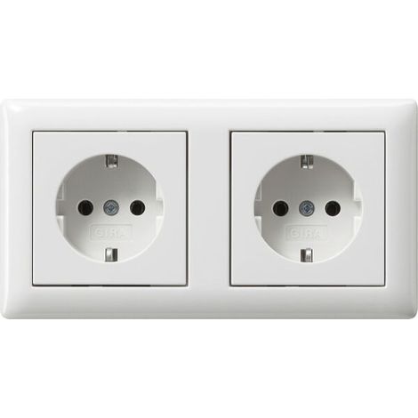 Gira SCHUKO 2f verdr. + Rahmen Standard 55 Reinweiß 479303