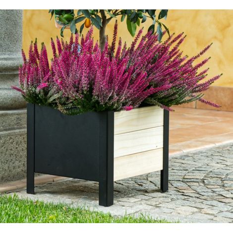Fioriera in Legno da Giardino Terrazzo Rettangolare Vaso 36x36 (1/2)