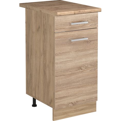 Mobiletto base cucina R-Line, Sonoma/Rovere dorato, 40 cm piano di lavoro Rovere dorato, Vicco (1/5)