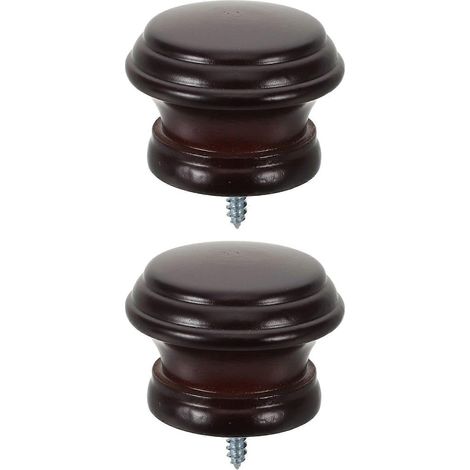 Lot de 2 embouts décoratifs en bois massif pour tringle à rideaux - Embouts de tringle à rideaux - Accessoires décoratifs pour rideaux, pieds de lit, mâts de drapeau et autres créations artisanales (c (1/4)
